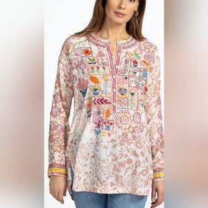 Johnny Was Zinnia  Multicolor Embroidered Tunic
